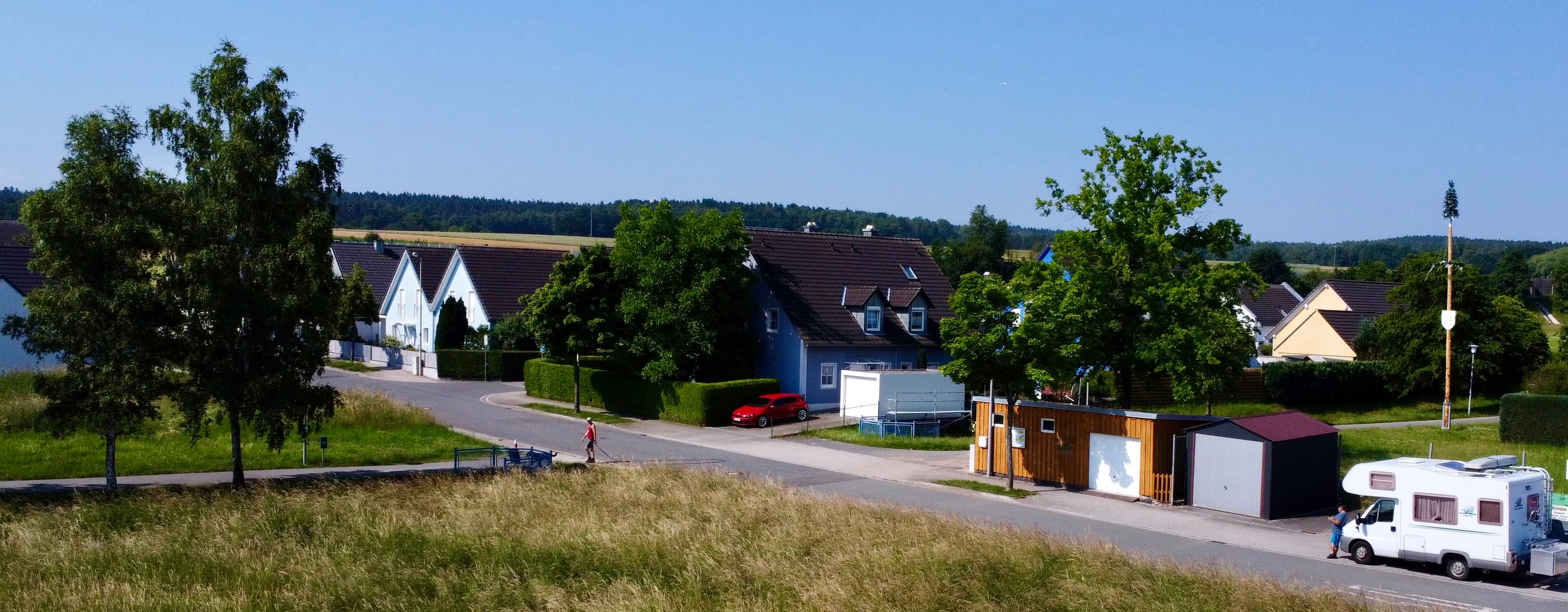 Luftaufnahme des Wohngebiets Krumme Äcker